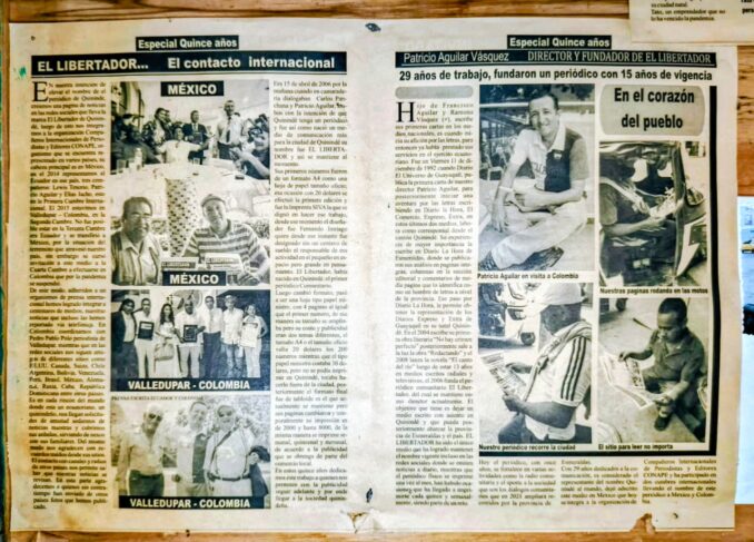 En 2021, Aguilar publicó una edición conmemorativa por los 15 años de El Libertador. Allí describió su inicio en el periodismo. Foto: Cortesía.